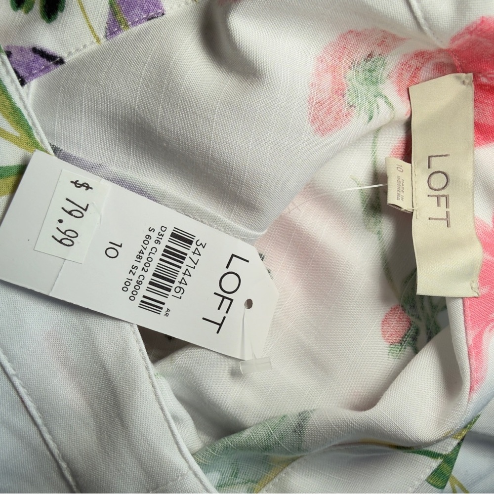 Loft Women’s Size 10 Dress Botanical Cutout Side Floral Fairycore Cottagecore - Picture 10 of 12